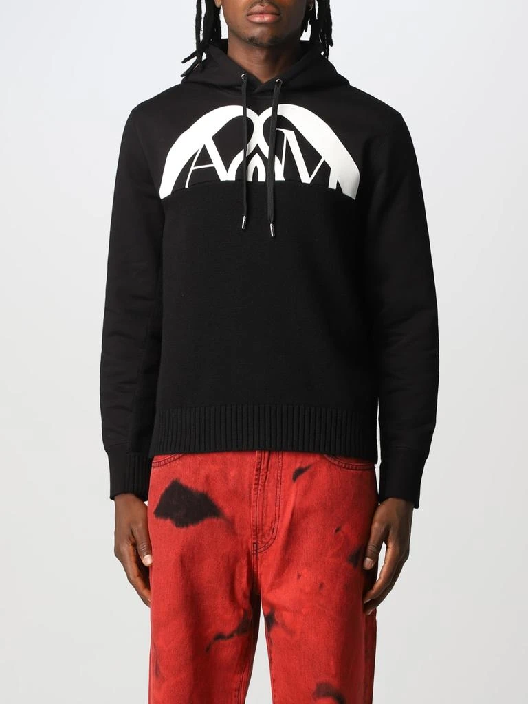 商品Alexander McQueen|Alexander McQueen cotton sweatshirt with logo print,价格¥6988,第1张图片