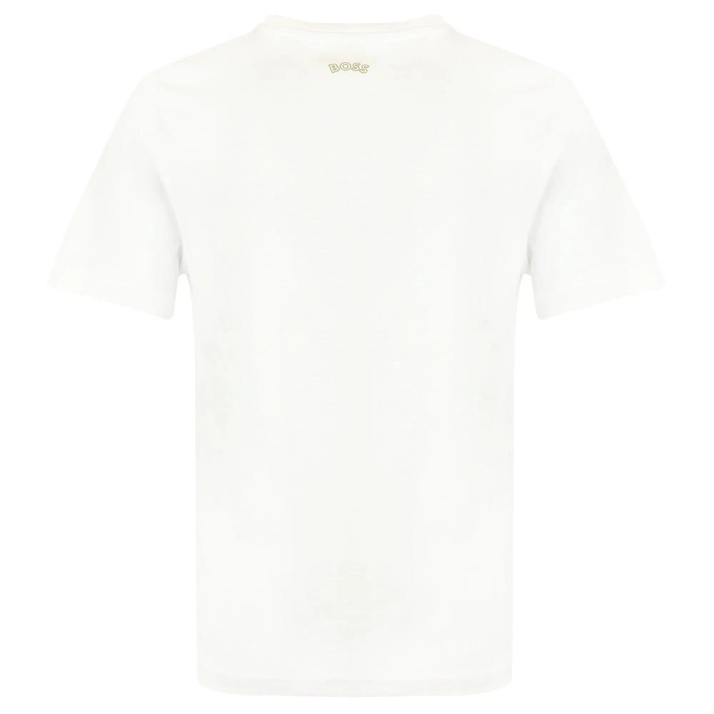 商品Hugo Boss|White Short Sleeve Gold Logo T Shirt,价格¥211,第3张图片详细描述