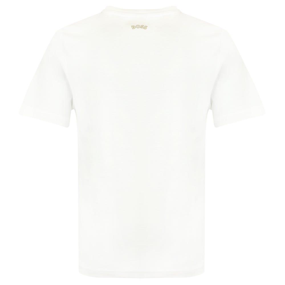商品Hugo Boss|White Short Sleeve Gold Logo T Shirt,价格¥486-¥574,第5张图片详细描述