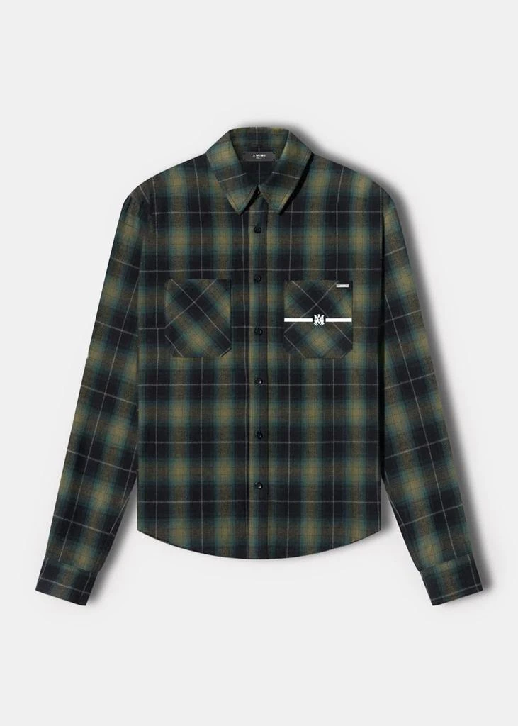 商品AMIRI|AMIRI Green Logo Flannel Shirt,价格¥3393,第1张图片