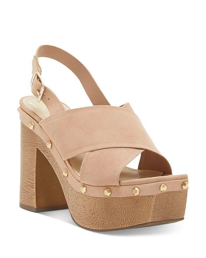 商品Vince Camuto|Women's Jenevya Square Toe Crossover High Heel Platform Sandals,价格¥288,第1张图片