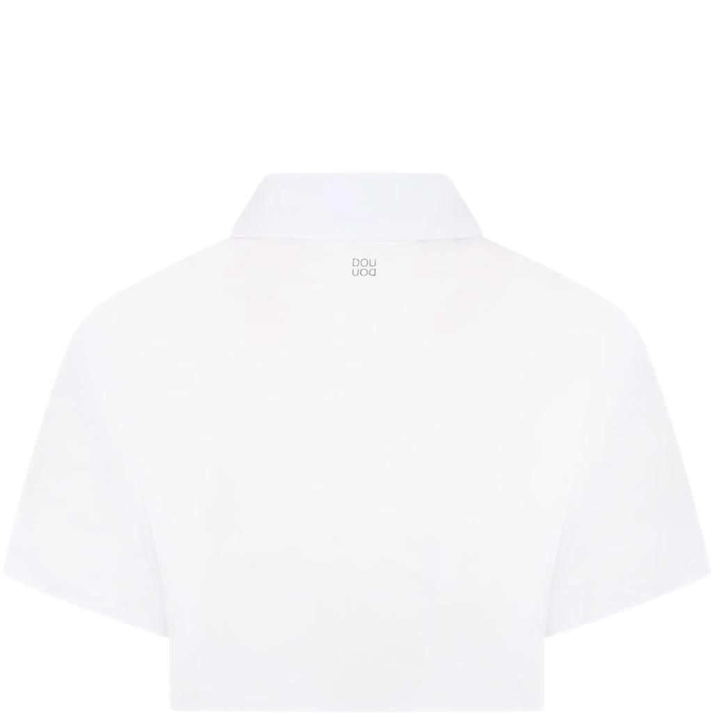 商品Douuod|White Shirt For Girl With Black Logo,价格¥1256,第2张图片详细描述