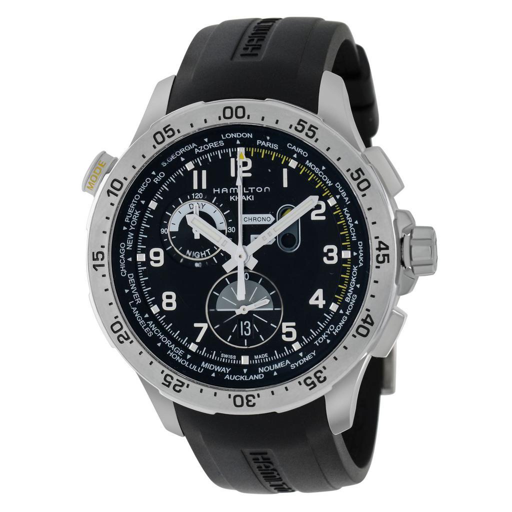 商品Hamilton|Hamilton Khaki Aviation Worldtimer Chronograph Quartz Men's Watch H76714335,价格¥4827,第1张图片