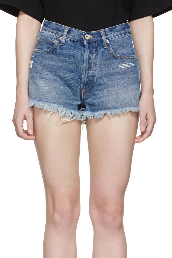 商品Off-White|Indigo Denim Five-Pocket Shorts,价格¥1303,第4张图片详细描述