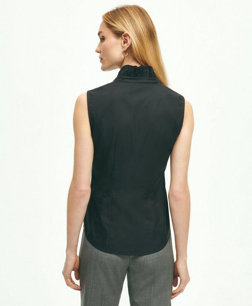 Fitted Non-Iron Stretch Supima® Cotton Ruffle Shirt商品第2张图片规格展示