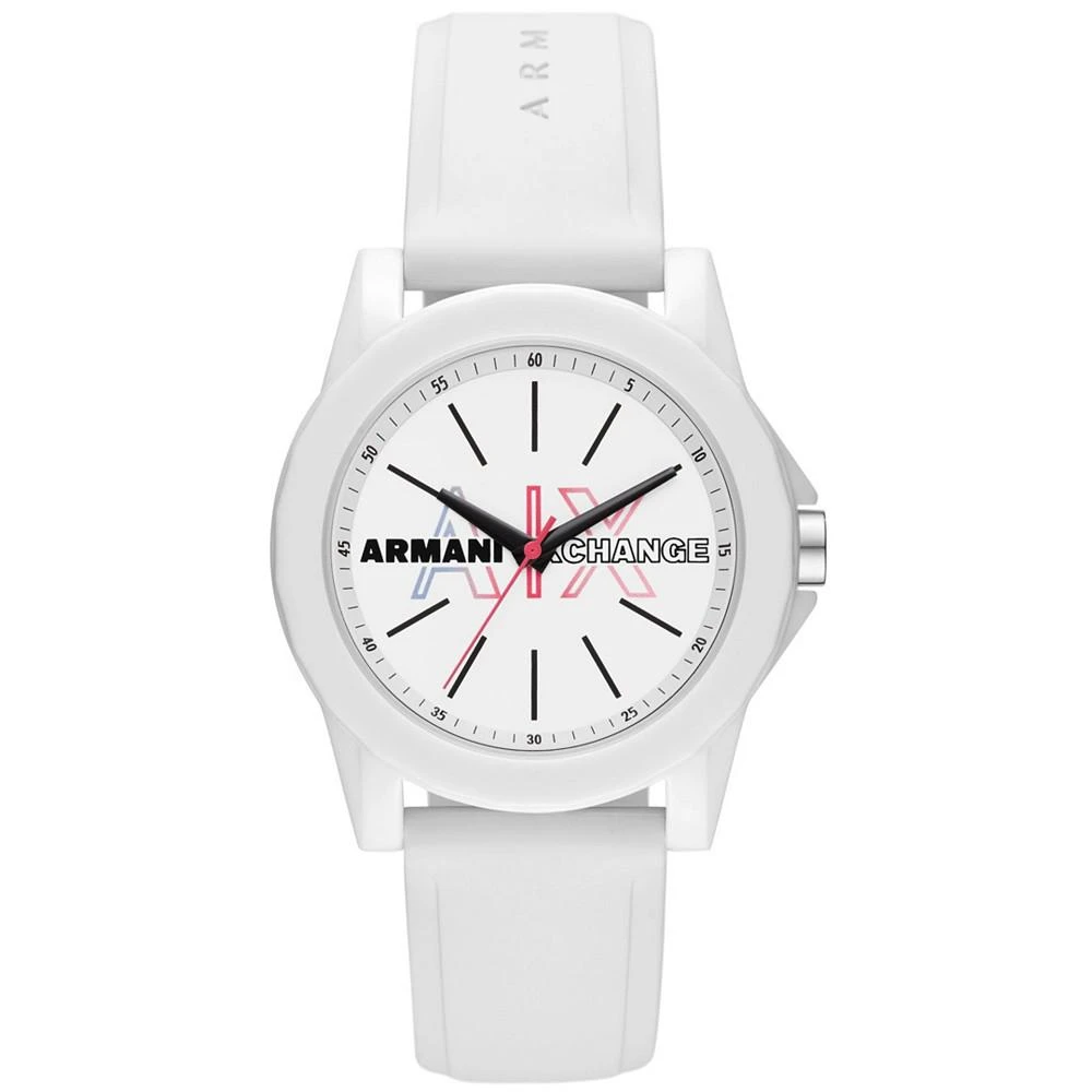 商品Armani Exchange|Women's Three-Hand White Silicone Strap Watch, 40mm,价格¥711,第1张图片