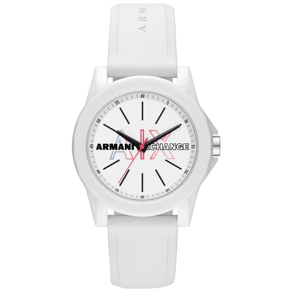 商品Armani Exchange|Women's Three-Hand White Silicone Strap Watch, 40mm,价格¥661,第1张图片