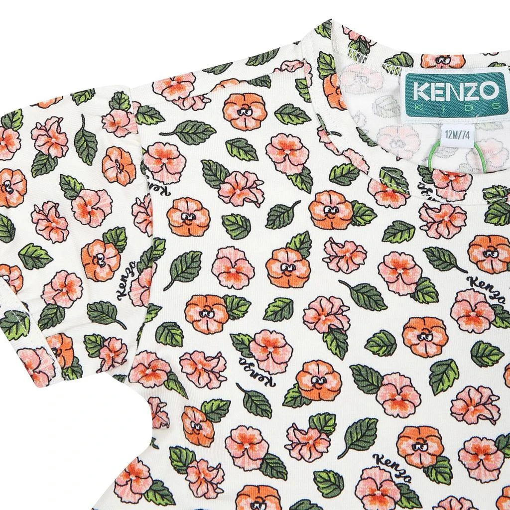 商品Kenzo|White Dress For Baby With Floral Print,价格¥1252,第3张图片详细描述