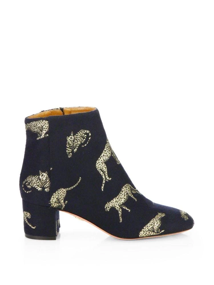 商品Aquazzura|Brooklyn Leopard-Print Jacquard Block Heel Booties,价格¥2474,第5张图片详细描述