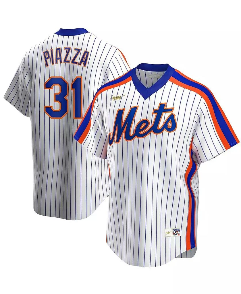商品NIKE|Men's Mike Piazza White New York Mets Home Cooperstown Collection Player Jersey,价格¥1217,第1张图片