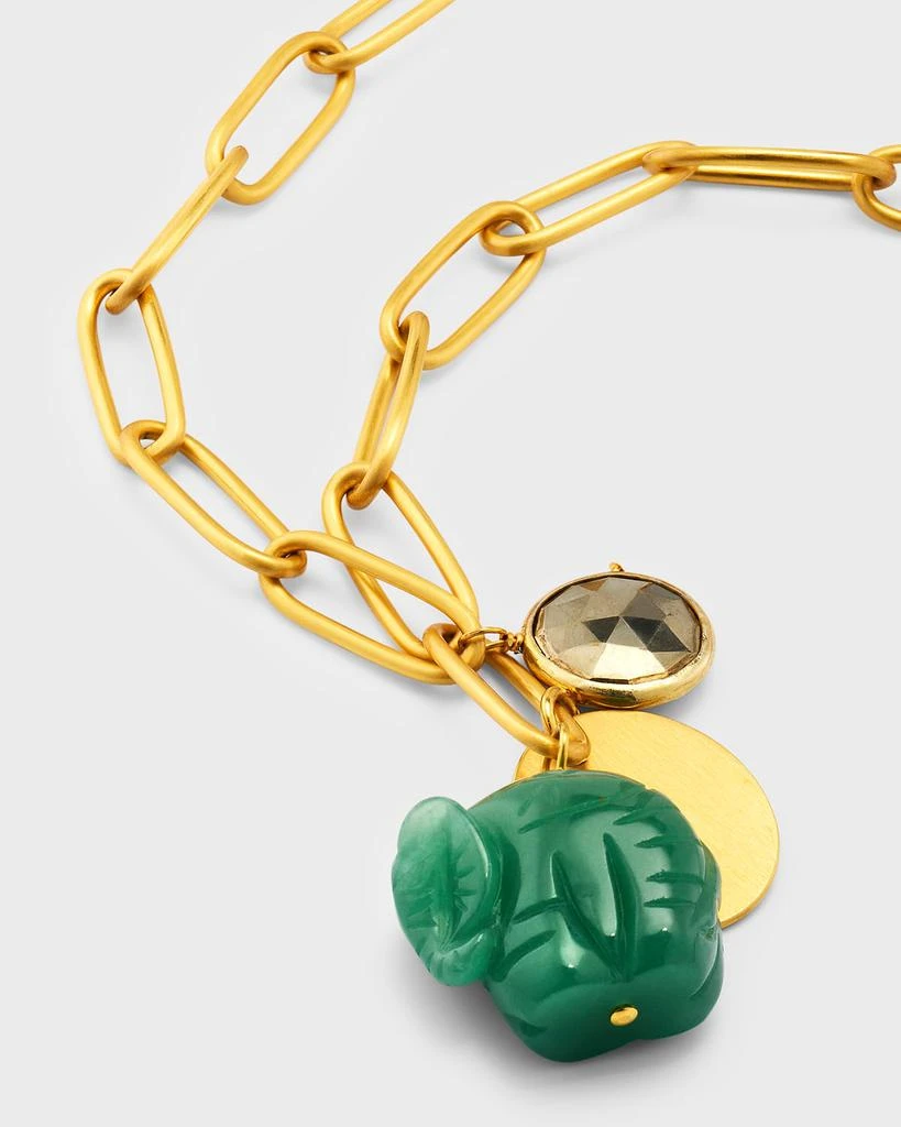 商品NEST Jewelry|Carved Jade Elephant Charm Necklace,价格¥1515,第3张图片详细描述