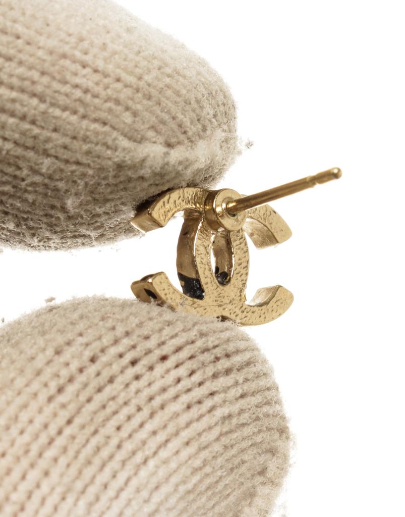 Chanel Gold Classic Cc Crystal Earrings商品第4张图片规格展示