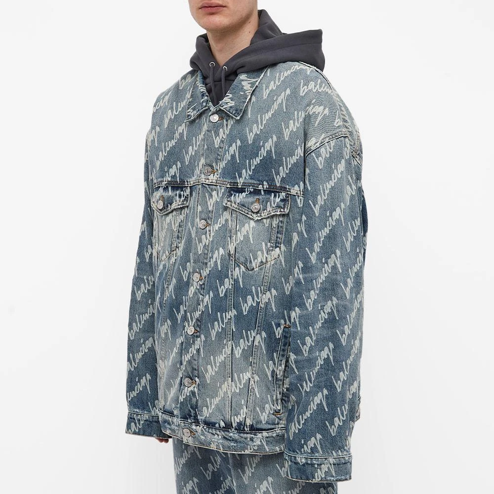 商品Balenciaga|Balenciaga Script Logo Oversized Denim Jacket,价格¥10273,第2张图片详细描述