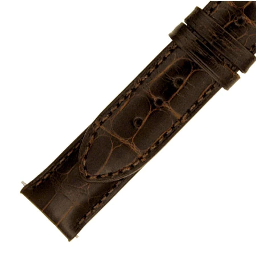 商品Hadley Roma|24 MM Shiny Dark Brown Alligator Leather Strap,价格¥377,第1张图片