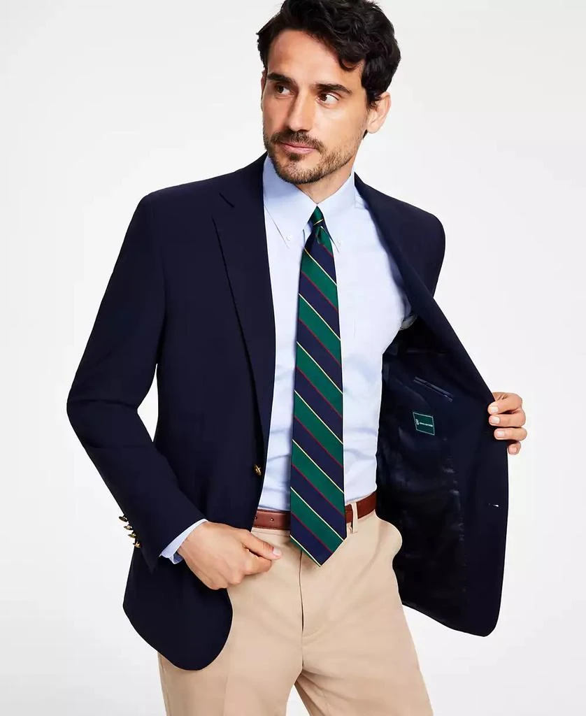 商品Brooks Brothers|Men's Classic-Fit Navy Stretch Wool Blend Blazer,价格¥2045,第4张图片详细描述