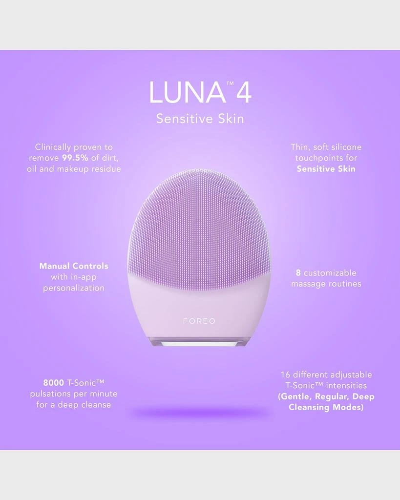 商品Foreo|Luna 4 Facial Cleansing & Firming Massage for Sensitive Skin,价格¥1537,第4张图片详细描述