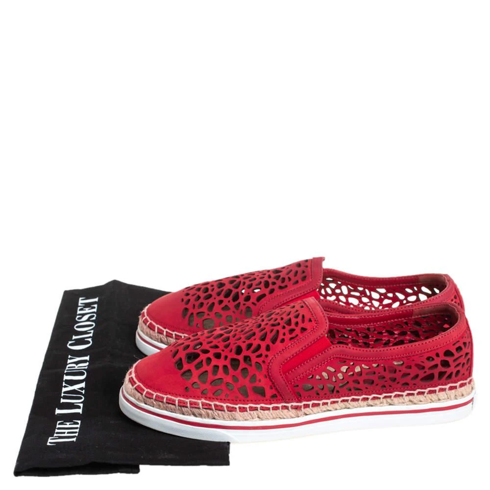 Jimmy Choo Red Laser Cut Nubuck Espadrilles Sneakers Size 38 商品