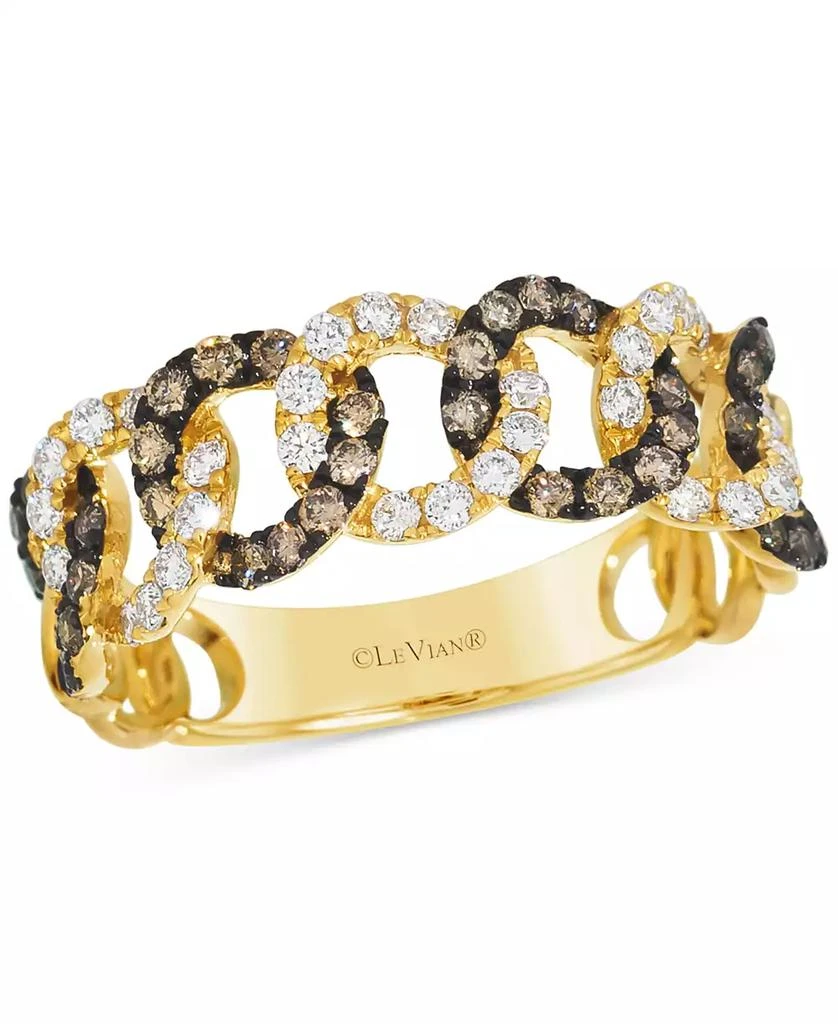 商品Le Vian|Chocolatier® Vanilla Diamond & Chocolate Diamond Chain Link Inspired Ring (3/4 ct. t.w.) in 14k Gold,价格¥9640,第1张图片