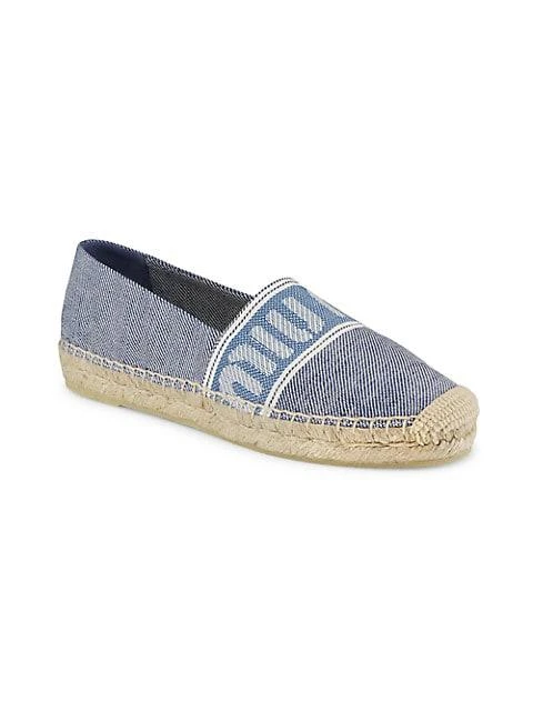 商品Miu Miu|Denim Logo Slip-On Espadrilles,价格¥5628,第2张图片详细描述