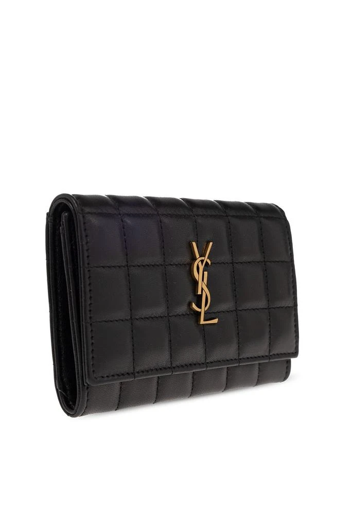 商品Yves Saint Laurent|Saint Laurent YSL Logo Plaque Quilted Wallet,价格¥3506,第3张图片详细描述