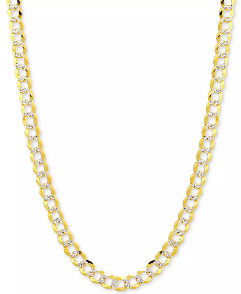 商品Italian Gold|28" Two-Tone Open Curb Link Chain Necklace (3-5/8mm) in Solid 14k Gold & White Gold,价格¥9089,第1张图片