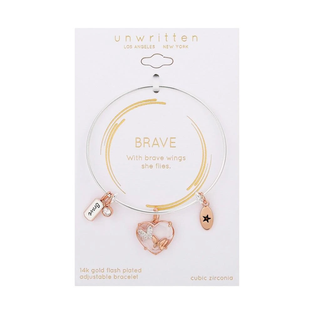 商品Unwritten|Cubic Zirconia "Brave" Butterfly Charm Bangle,价格¥153,第2张图片详细描述