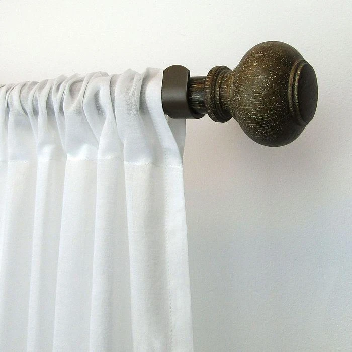 商品Elrene Home Fashions|Rhinebeck Adjustable Curtain Rod with Faux Wood Ball Finials, 48"-86",价格¥593,第3张图片详细描述