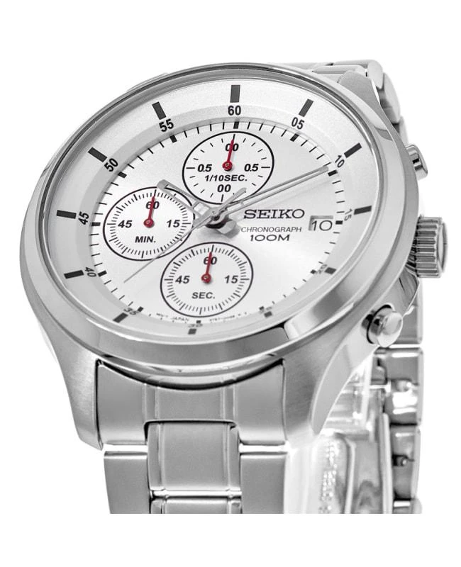 商品Seiko|Seiko Silver Chronograph Dial Stainless Steel Unisex Watch SKS535P1,价格¥758,第2张图片详细描述