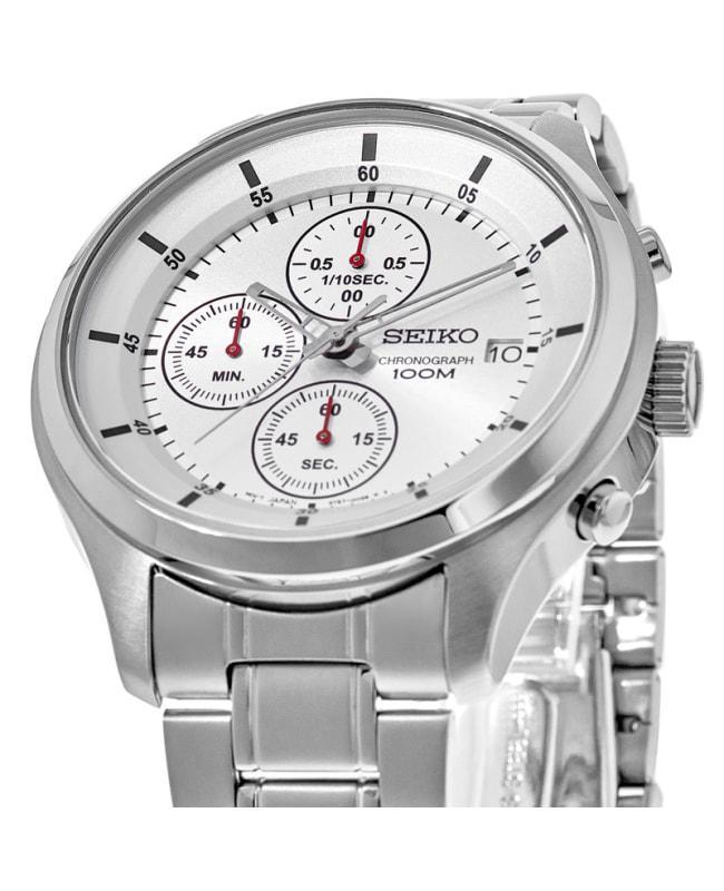 商品Seiko|Seiko Silver Chronograph Dial Stainless Steel Unisex Watch SKS535P1,价格¥701,第4张图片详细描述