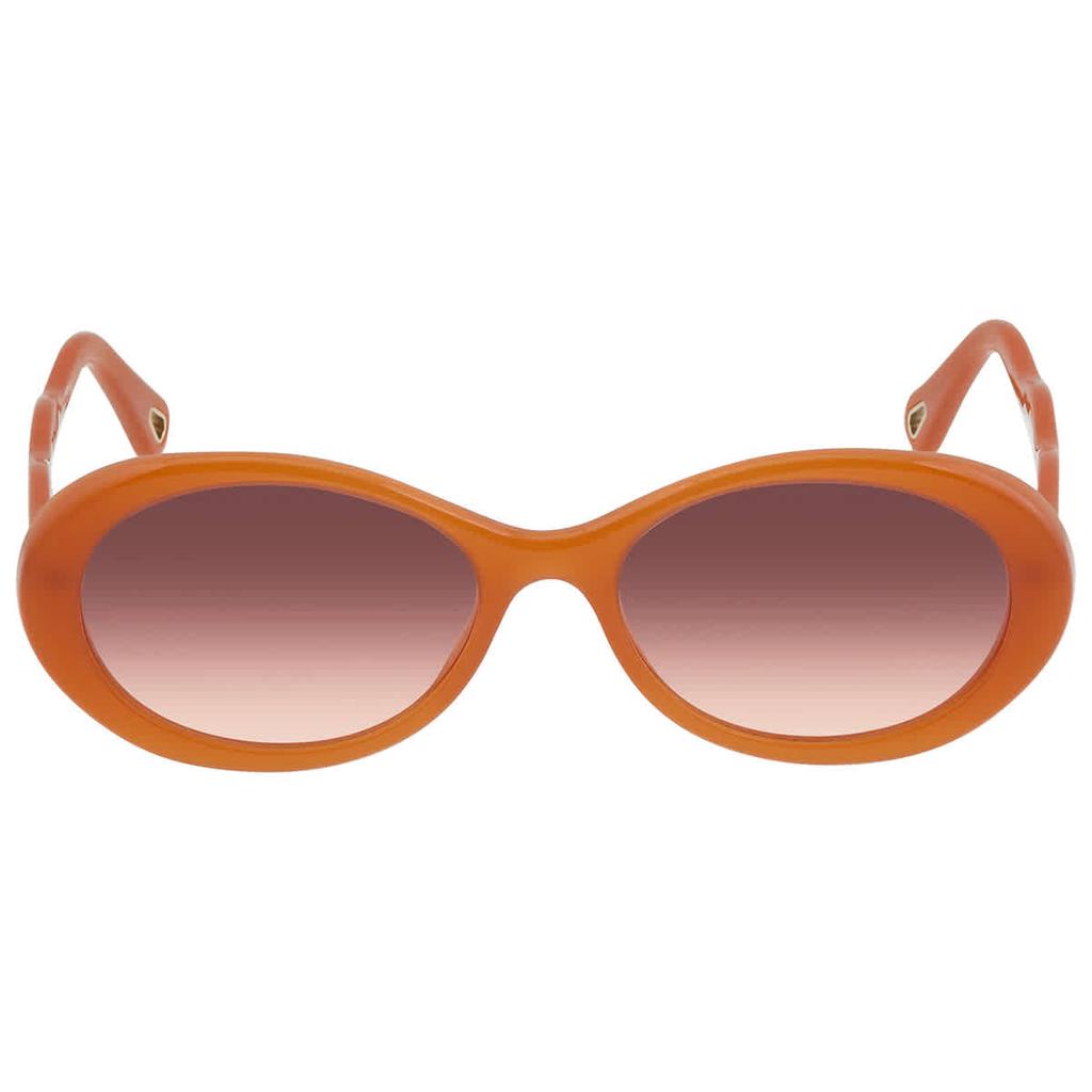 Chloe Red Gradient Oval Ladies Sunglasses CH0088S 004 56商品第2张图片规格展示