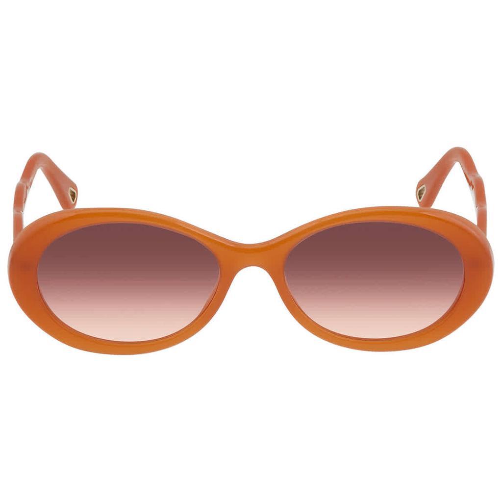 商品Chloé|Chloe Red Gradient Oval Ladies Sunglasses CH0088S 004 56,价格¥1102,第4张图片详细描述