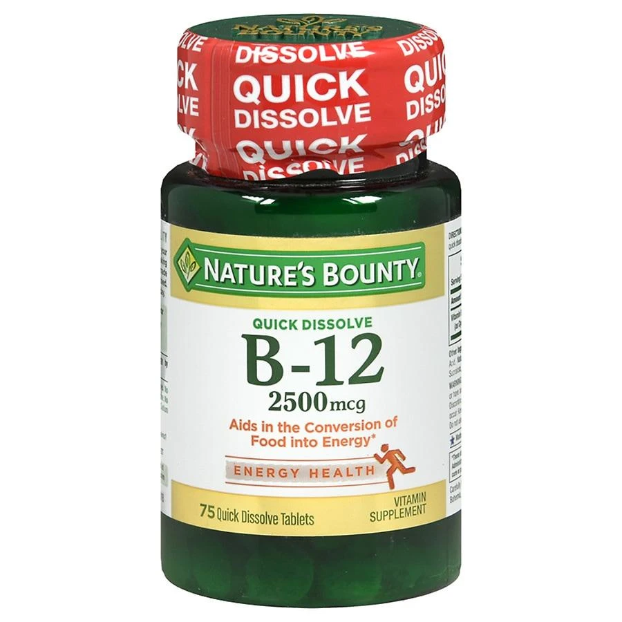 商品Nature's Bounty|B-12片 快速释放 2500 mcg,价格¥159,第1张图片