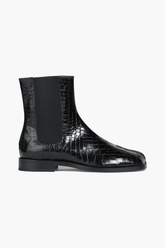 Tabi split-toe croc-effect leather ankle boots商品第1张图片规格展示
