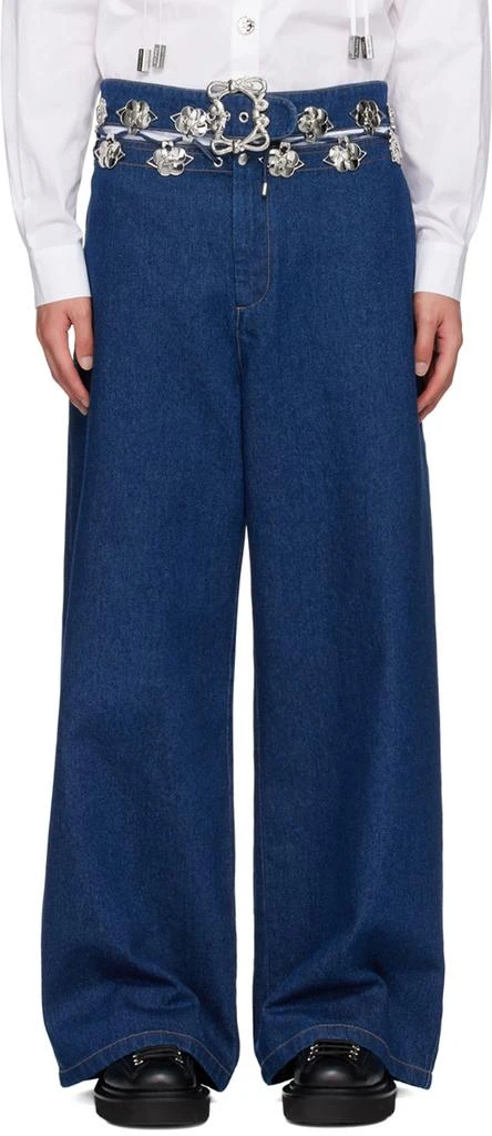 商品CHOPOVA LOWENA|Blue Carabiner Wide Leg Jeans,价格¥4301,第1张图片