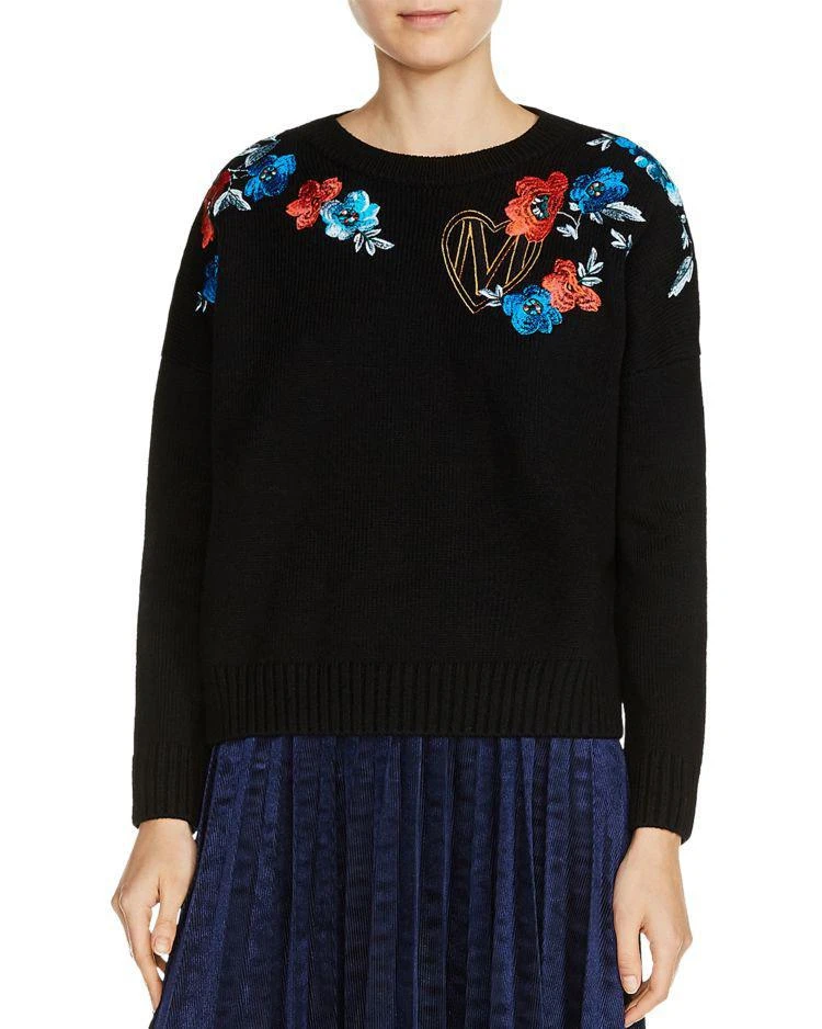 商品Maje|Meditatio Floral-Embroidered Sweater,价格¥1463,第1张图片