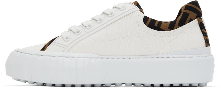 White Canvas 'Fendi Force' Sneakers商品第3张图片规格展示