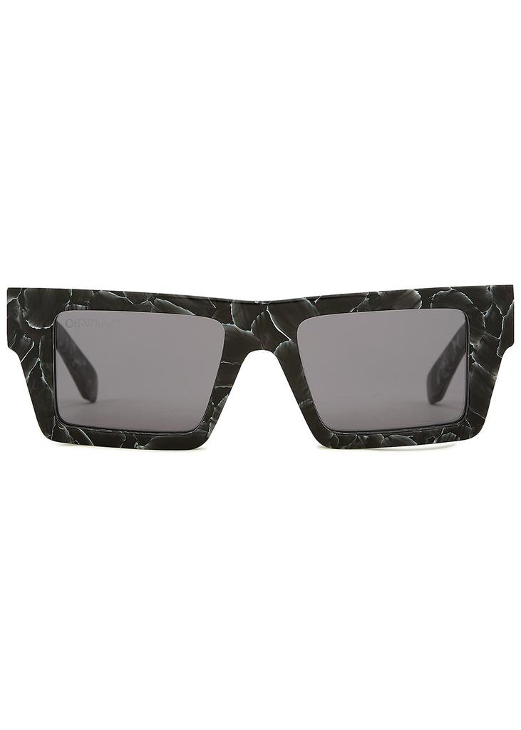 Nassau marbled rectangle-frame sunglasses商品第2张图片规格展示