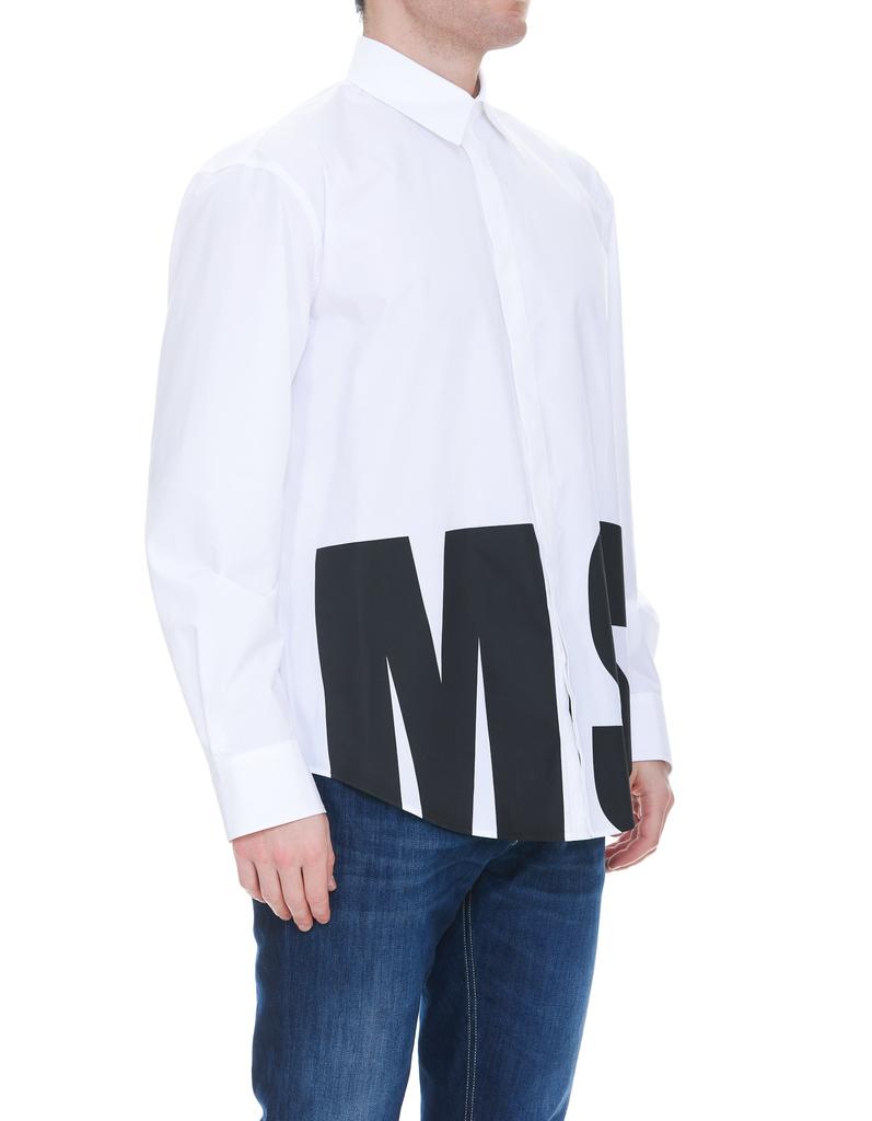 MSGM Poplin Shirt With Maxi Logo商品第2张图片规格展示