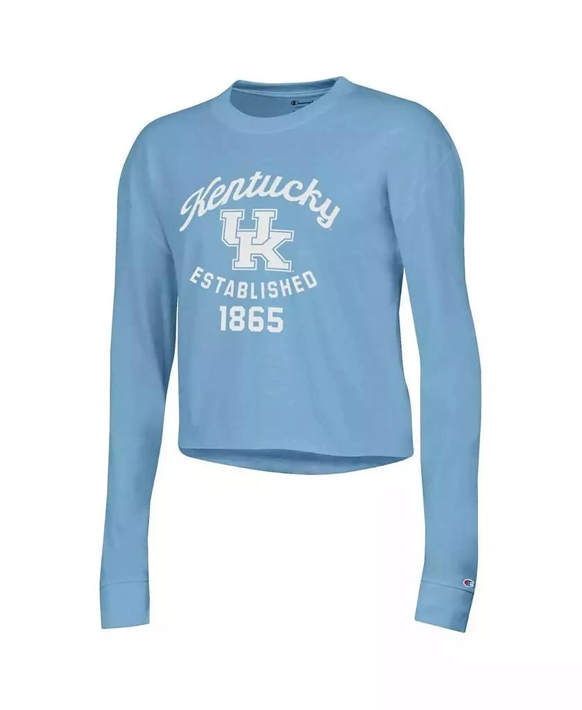 商品CHAMPION|Women's Blue Kentucky Wildcats Boyfriend Cropped Long Sleeve T-shirt,价格¥262,第2张图片详细描述