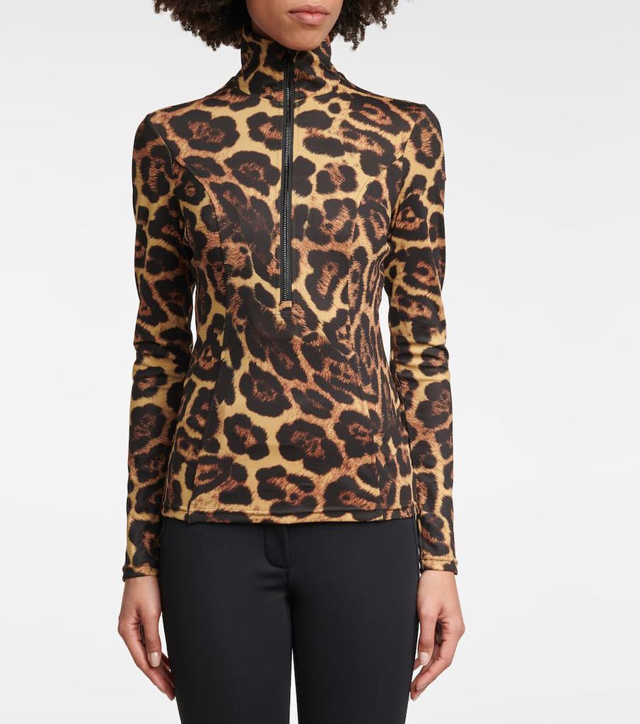 Leona jaguar-print mockneck ski top商品第5张图片规格展示