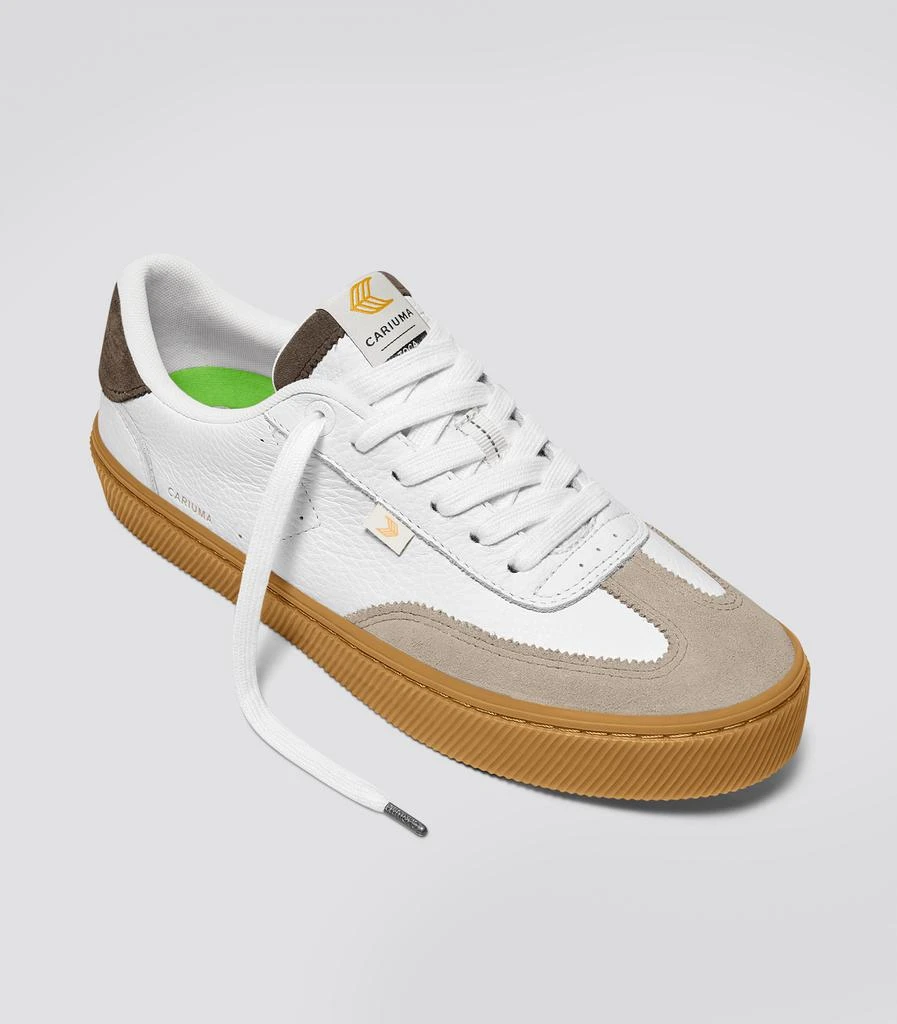 商品Cariuma|TOCA Gum White Premium Leather Plaza Taupe Suede Dark Khaki Sneaker Men,价格¥1157,第2张图片详细描述