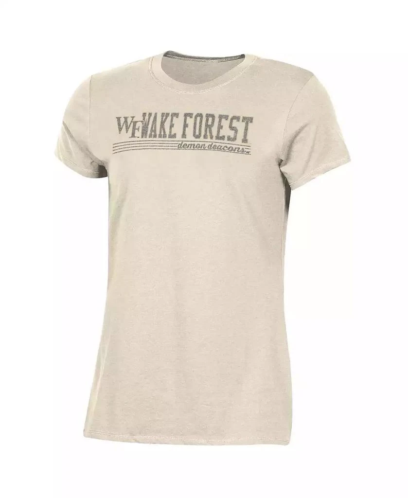 商品CHAMPION|Women's Cream Distressed Wake Forest Demon Deacons Classic T-shirt,价格¥225,第3张图片详细描述