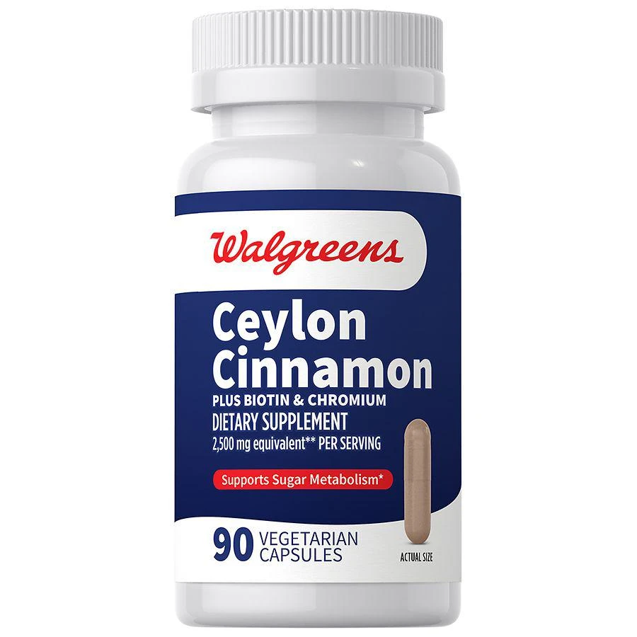 商品Walgreens|Ceylon Cinnamon plus Biotin and Chromium Capsules,价格¥75,第1张图片