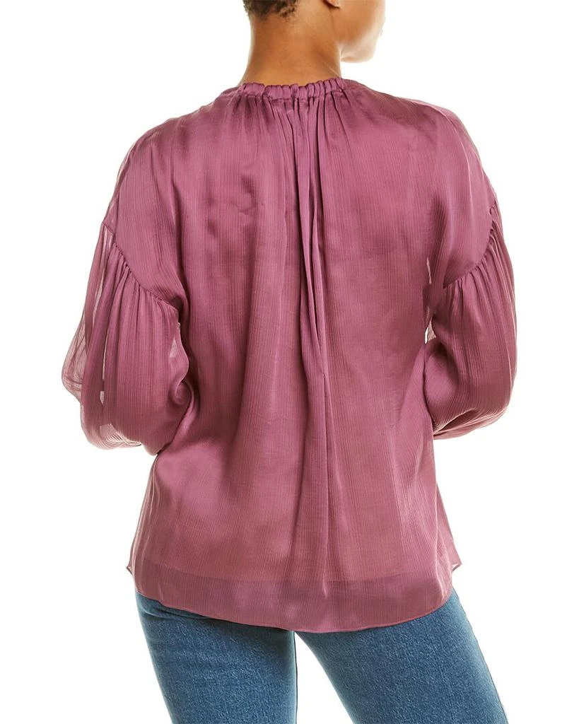 商品Vince|Vince Shirred Neck Silk Blouse,价格¥772,第1张图片