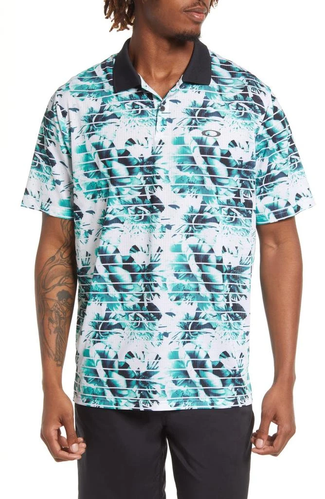 商品Oakley|Floral Print Recycled Polyester Blend Polo,价格¥99,第1张图片