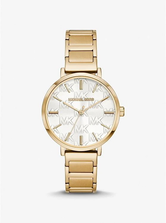 商品Michael Kors|Addyson Gold-Tone Logo Watch,价格¥969,第1张图片