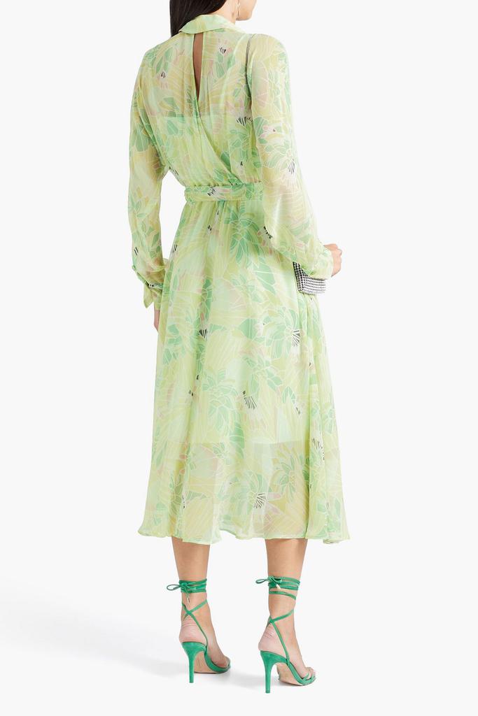 Haelee belted floral-print silk-chiffon midi shirt dress商品第1张图片规格展示