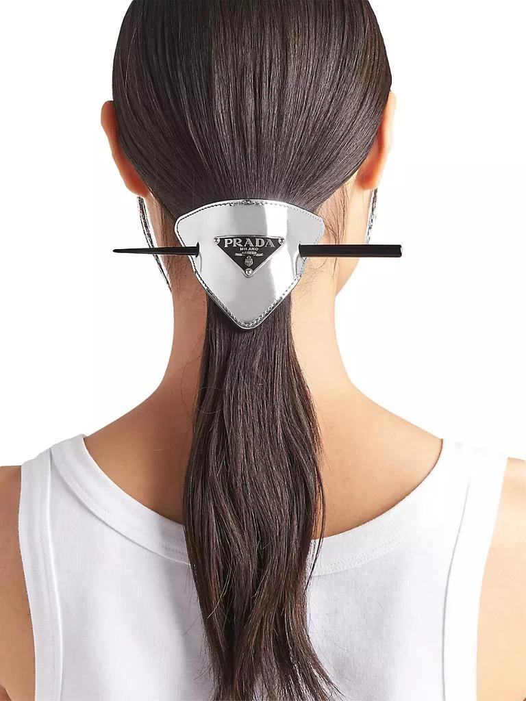 商品Prada|Brushed Leather Hair Clasp With Stick,价格¥3875,第2张图片详细描述