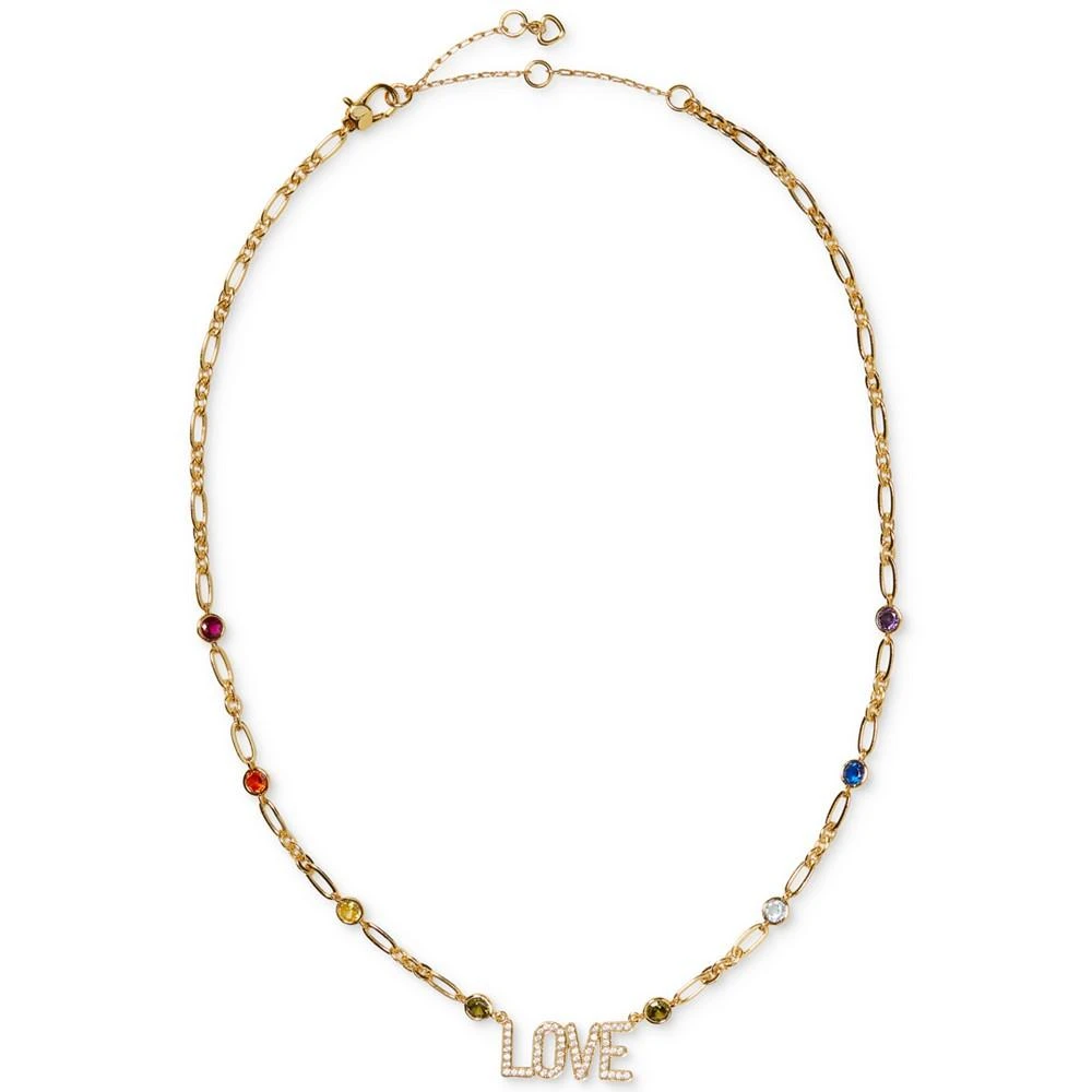 商品Kate Spade|Gold-Tone Crystal Love Pendant Necklace, 16" + 3" extender,价格¥368,第2张图片详细描述