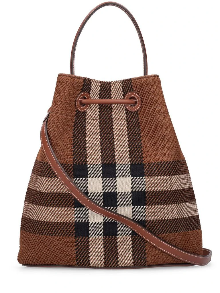 商品Burberry|Small Check Drawstring Bucket Bag,价格¥16452,第5张图片详细描述